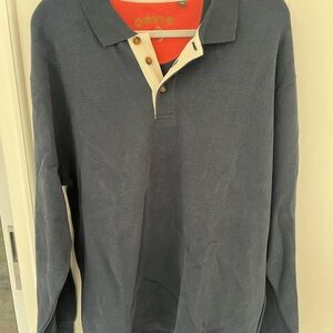 Orvis Red and Cream Polo with Navy Accents